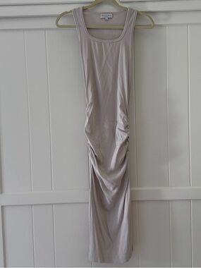 Michael Stars Soft Ribbed Tank Dress in Light Grey